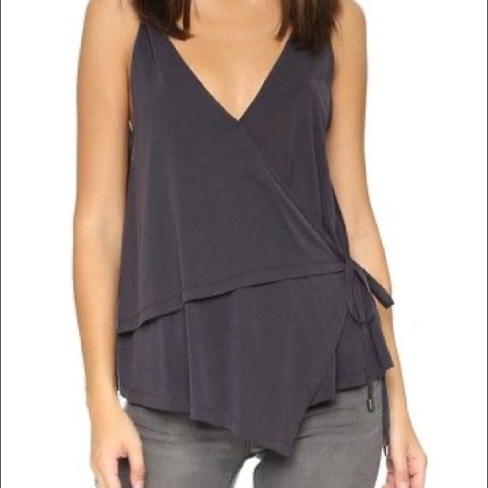 Free People babetown wrap tank dark gray